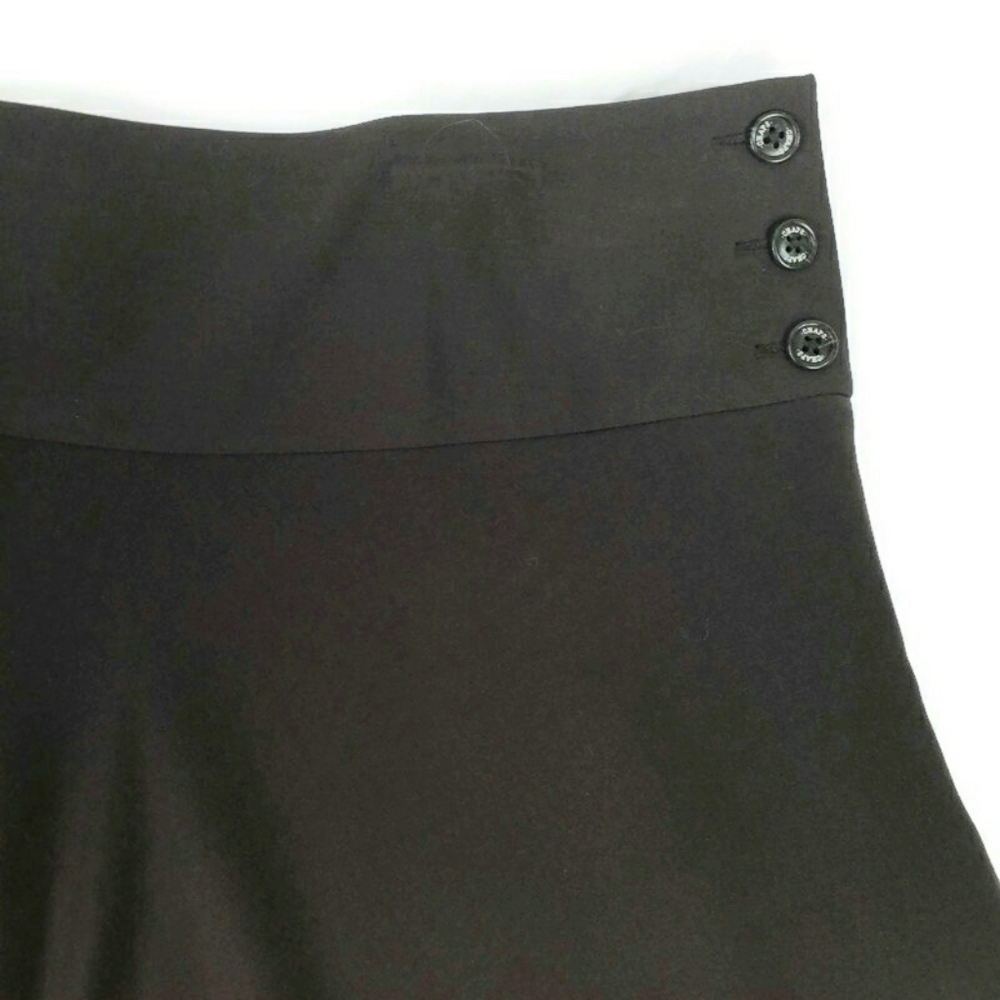 Chaps Classic Suiting Brown Stretch Side Button Zip Circle Skirt Womens Size 10 - Picture 4 of 10